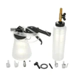 VT01294L – Pneumatisches Bremsflüssigkeitsabsaug- und Entlüftungsset mit Auffangflasche, Nachfüllflasche, Schläuchen und Adaptern für die Wartung von Kfz-Bremsanlagen.