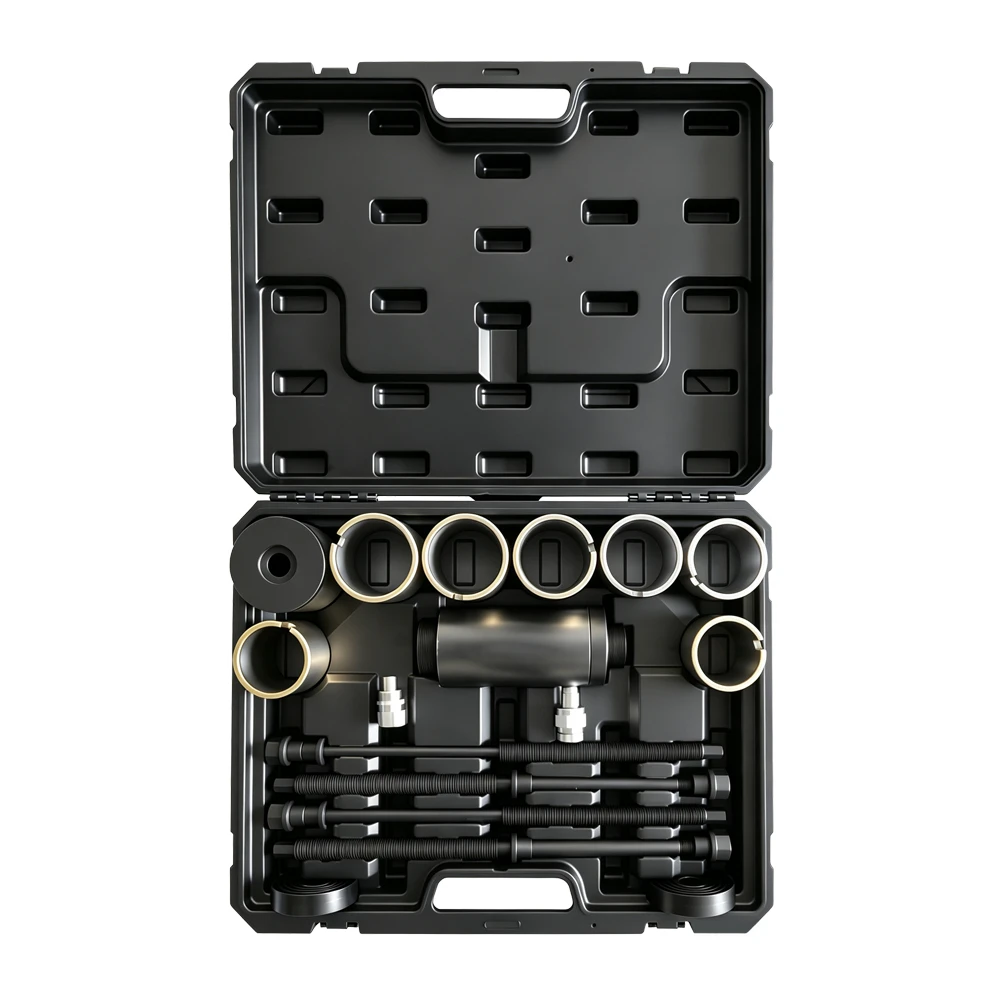 Hydraulic Bushing Removal and Installation Tool Set 26–87mm 1 VT01302D hydraulic bushing removal and installation tool set for automotive suspension repair