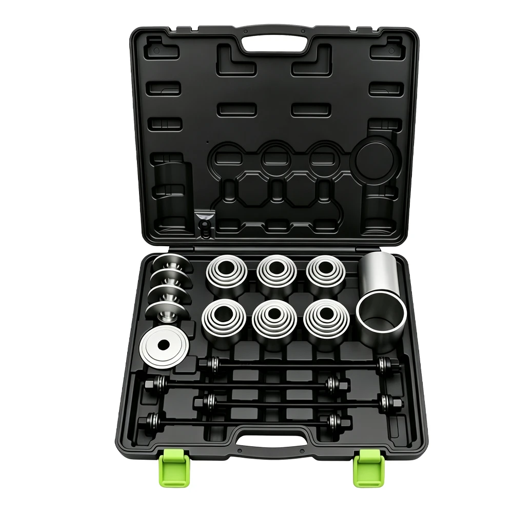 VT01302E 37PC bushing press and removal tool set for bearing and rubber sleeve service