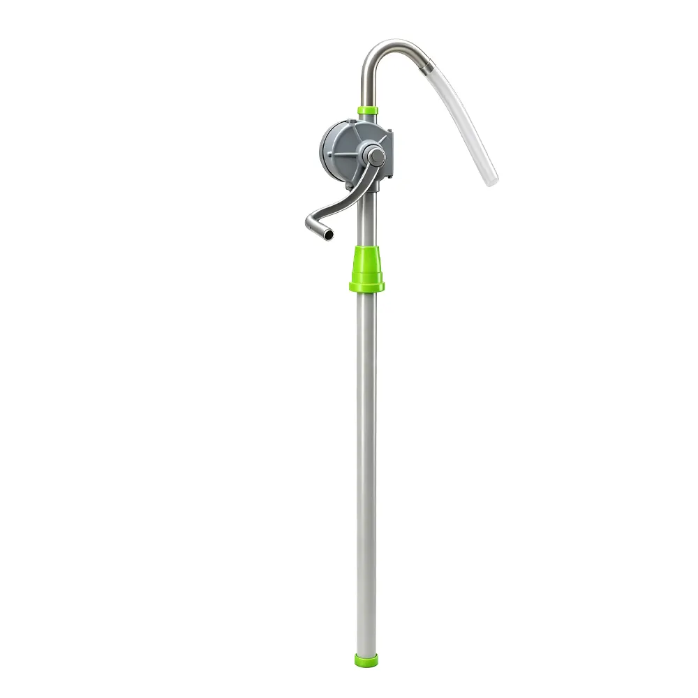 Pompe manuelle rotative en aluminium 21 l/min 1 Pompe manuelle rotative en aluminium VT01308F, d'un débit de 21 l/min, destinée au transfert manuel de fluides à partir de fûts et de barils dans les ateliers automobiles.