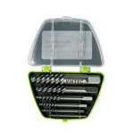 VT01309D 6PC screw extractor set for removing broken, damaged, stripped or seized screws and bolts.