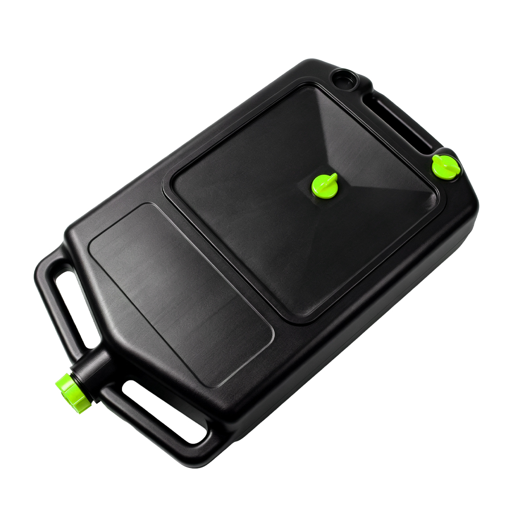 Réservoir de vidange de liquide en plastique de 10 litres 1 VT01378B Bac de récupération d'huile de 10 litres, muni de poignées de transport et d'un bec verseur, destiné à recueillir l'huile moteur usagée et les liquides automobiles.