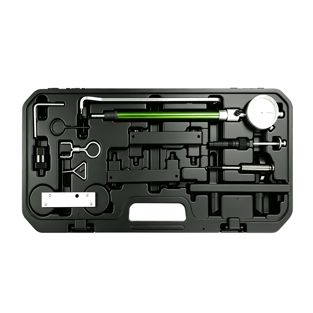 Kit d'outils de réglage de la distribution pour VW et Audi FSI 4 VT01742 Kit d'outils de réglage de la distribution VW Audi FSI TFSI, destiné au réglage et au blocage des composants de la distribution lors de l'entretien de la courroie ou de la chaîne de distribution.