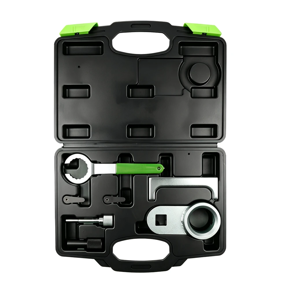Jeu d'outils de réglage de la distribution pour moteurs VW 2.4D, 2.5 SDI et TDI (6 pièces) VT01823 Kit de blocage de calage moteur diesel VAG 2.4 et 2.5 SDI TDI destiné au réglage et au blocage des composants de calage du moteur à entraînement par courroie.