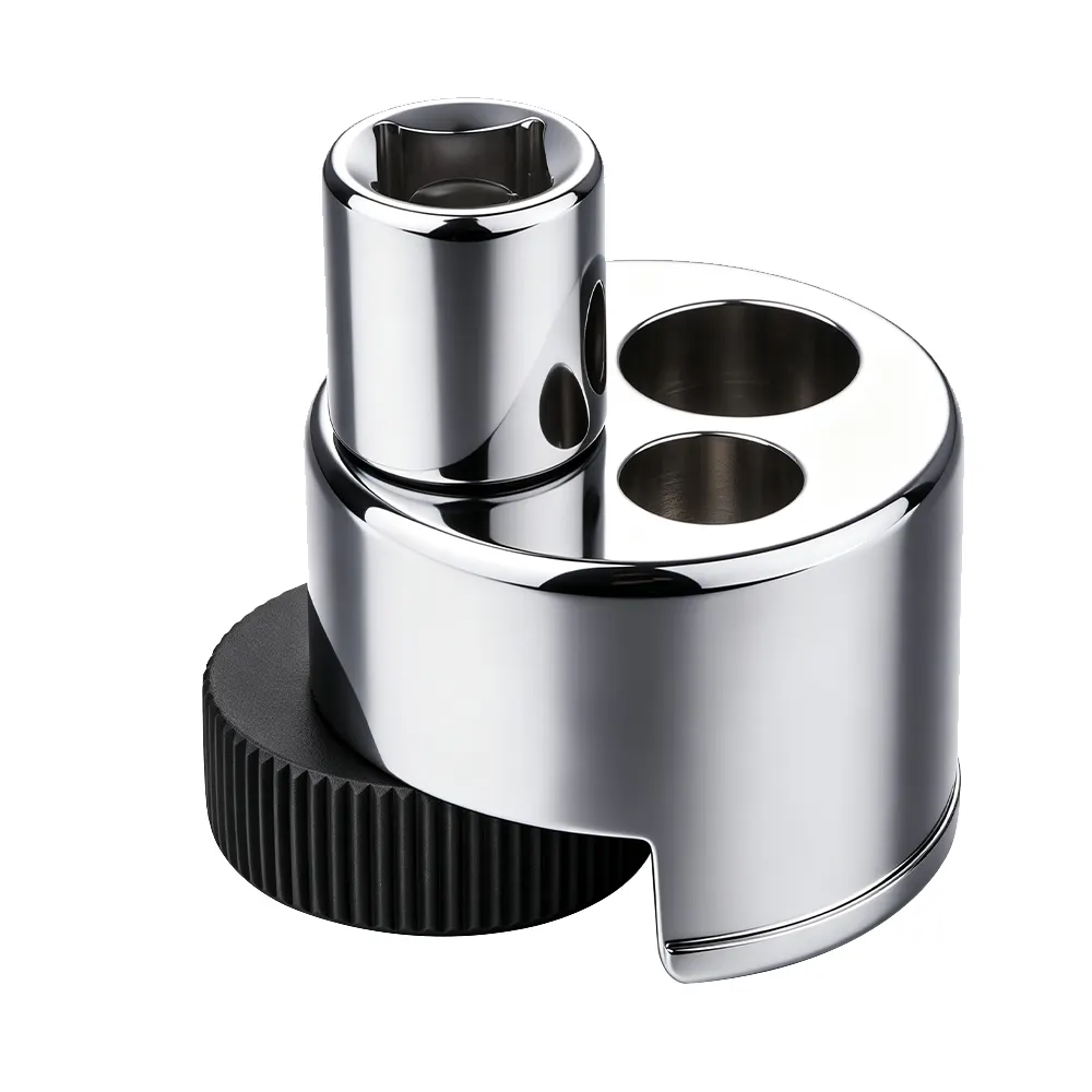 Ferramenta para remoção e instalação de pinos com encaixe de 1/2" 1 VT01879: Ferramenta para remoção e instalação de pernos de 8 a 19 mm com encaixe quadrado de 1/2 polegada, destinada à remoção e instalação de pernos automóveis.