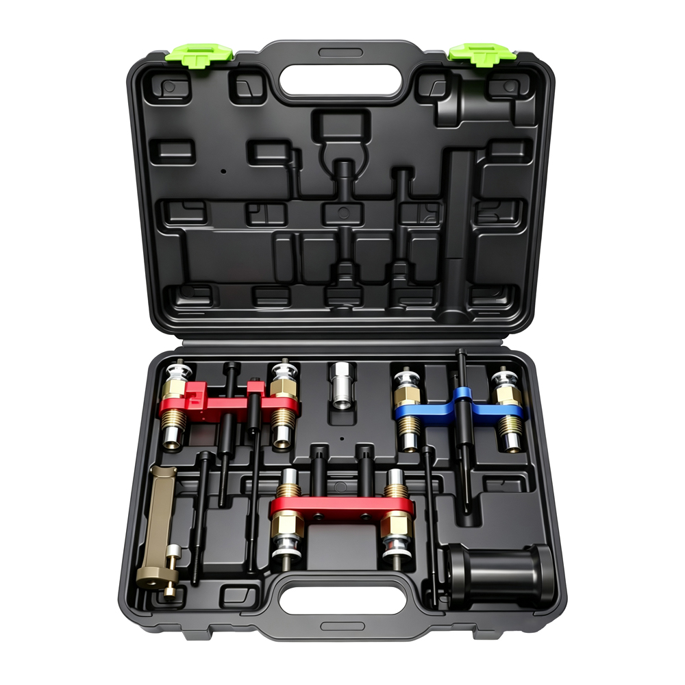 BMW and Mercedes-Benz Fuel Injector Removal and Installation Tool Set 6 VT13120B Fuel injector removal and installation tool kit for BMW N20 N43 N47 N53 N54 N55 N57 N63 S63 and Mercedes-Benz engines