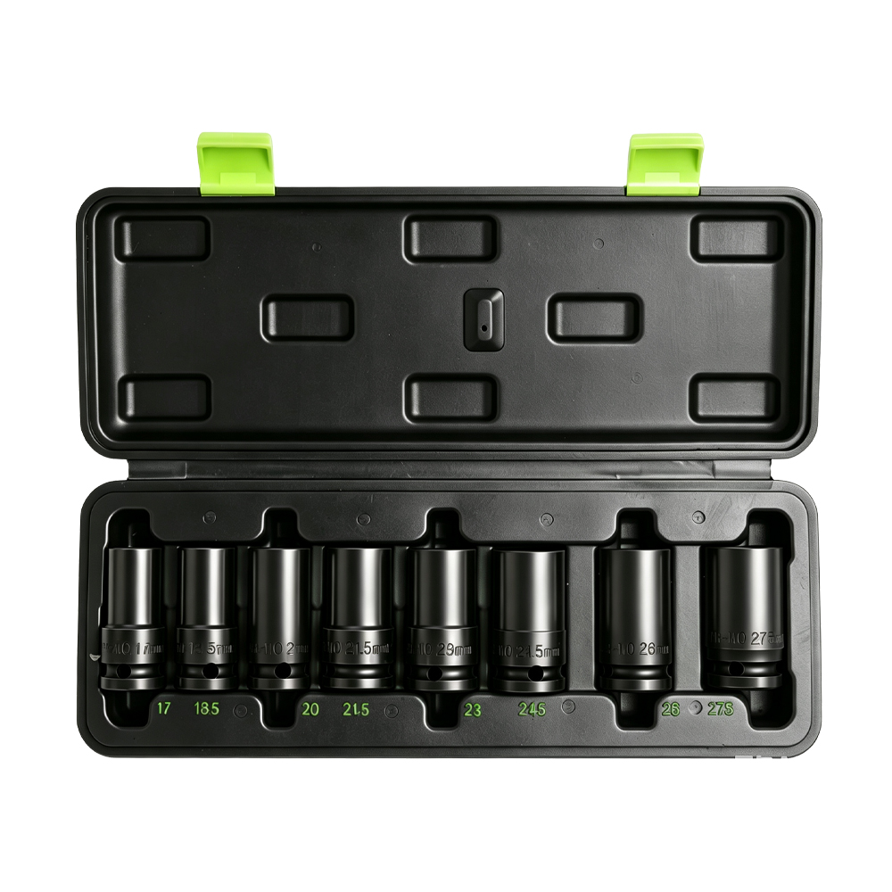 8PC 1/2in Drive Impact Locking Wheel Nut Removal Socket Set 1 VT13156 8PC 1/2 inch drive wheel lock and damaged lug nut removal socket set