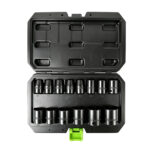 VT13338B 14PC 1/2 inch drive shallow impact socket set 10-32mm with storage case