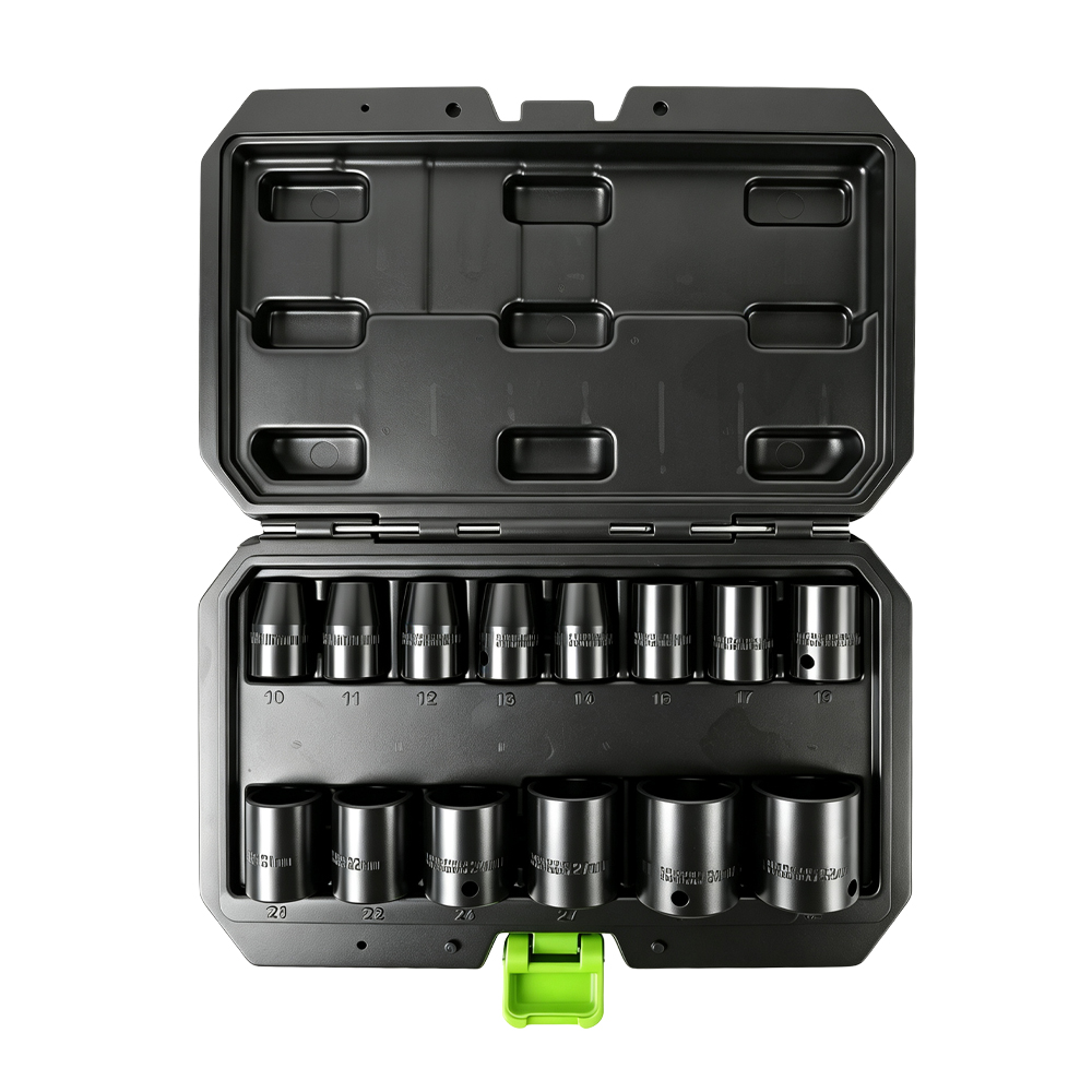 14PC 1/2in Drive 6-Point Shallow Impact Socket Set 3 VT13338B 14PC 1/2 inch drive shallow impact socket set 10-32mm with storage case