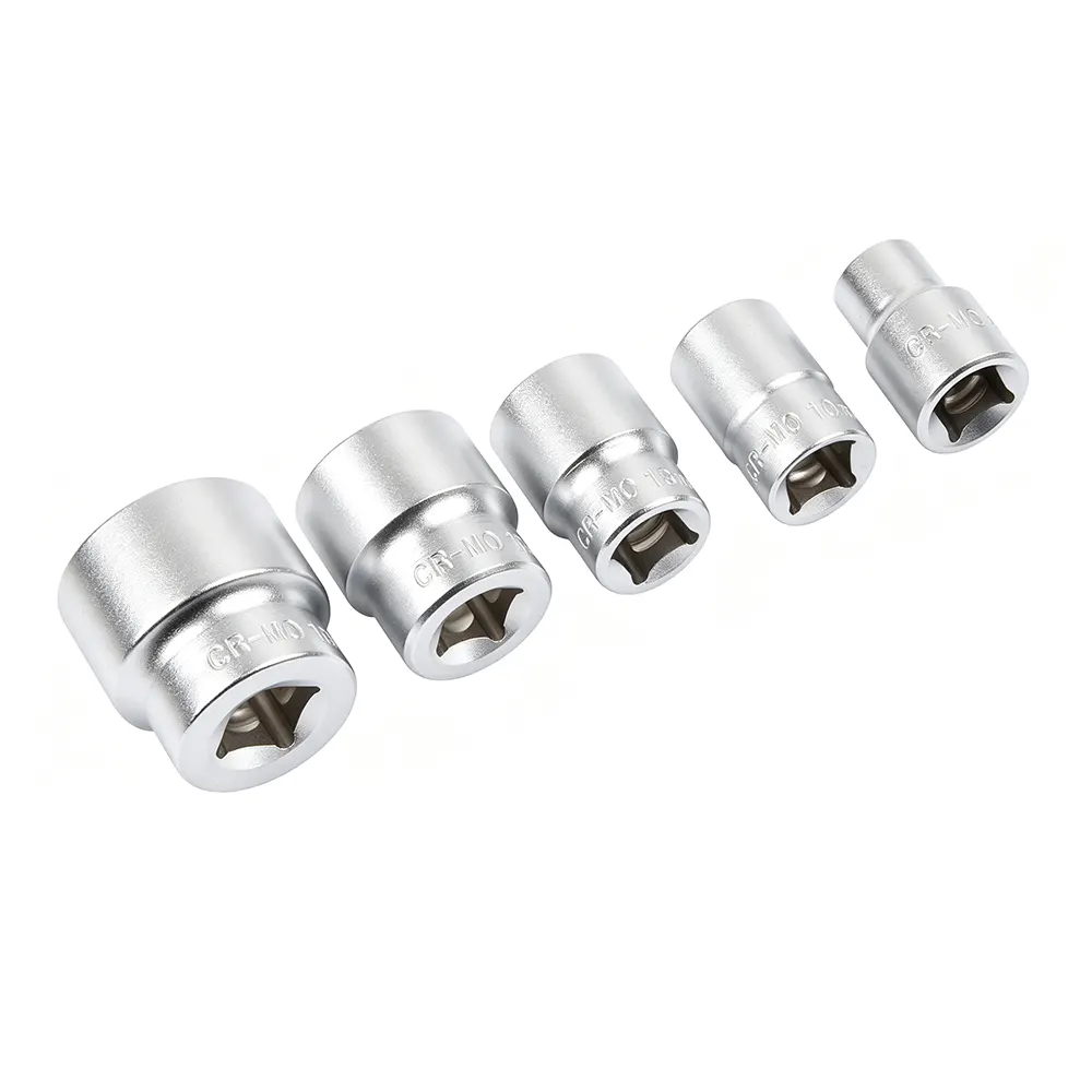 Lot de 5 pièces d'outils pour retirer les écrous et boulons bloqués, emmanchement 3/8" - N° 3 VT13871 – Jeu de 5 outils d'extraction d'écrous et de vis endommagés, à emmanchement 3/8, pour fixations abîmées, rouillées, arrondies ou peintes.