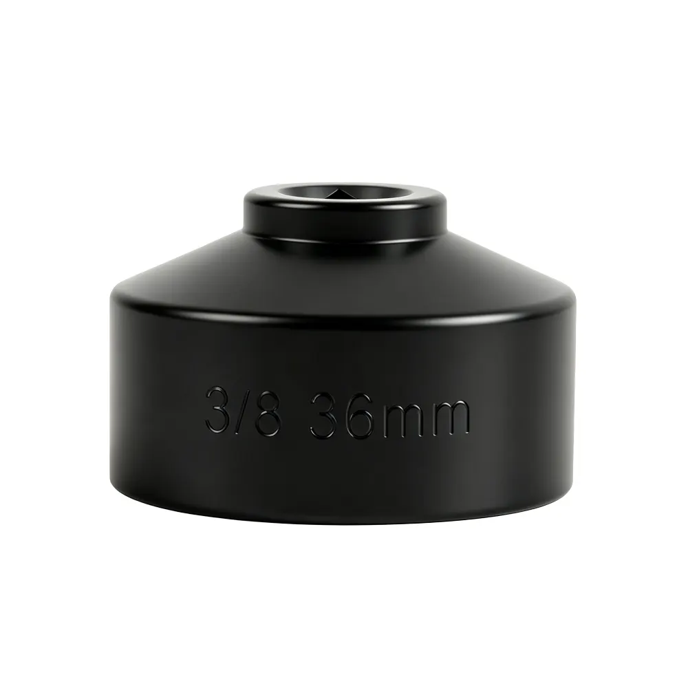 Chave de soquete para filtro de óleo de 36 mm com encaixe de 3/8 pol. 1 VT14039 Chave de soquete para filtro de óleo de 3/8 polegadas e 36 mm, destinada à remoção e instalação de caixas de filtro de óleo e tampas de filtro compatíveis para automóveis.