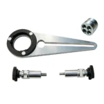 Conjunto de ferramentas VT14060B para fixação da polia do virabrequim, destinado à remoção e instalação do amortecedor de vibrações do BMW N47