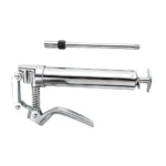 VT14167 120cc mini hand grease gun with rigid extension for lubricating automotive bearings, joints and mechanical components.
