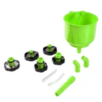 Kit de funil de enchimento do sistema de refrigeração VT18147 com 5 adaptadores à prova de derrames para o enchimento do radiador e do depósito de líquido de refrigeração.