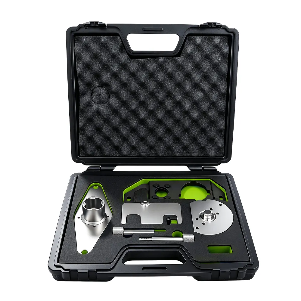 Kit de ferramentas de sincronização para motores a gasóleo Ingenium 2.0 da JLR 6 VT18190C Kit de ferramentas de ajuste da distribuição do motor diesel 2.0 Ingenium da Jaguar Land Rover, destinado ao posicionamento e bloqueio dos componentes da distribuição durante a manutenção do motor.