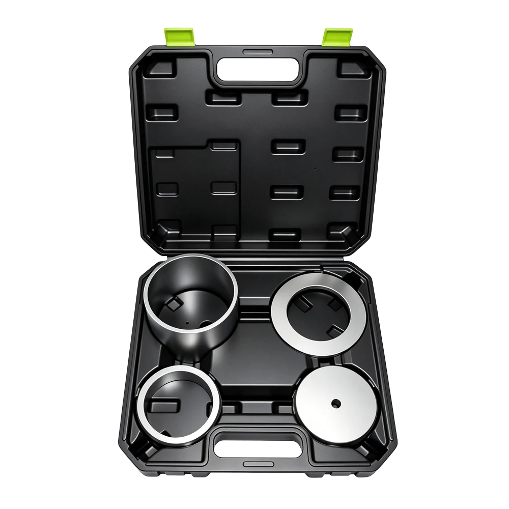Land Rover Range Rover Jaguar Lower Arm Bushing Removal Tool Set 5 VT19521 lower arm bushing removal and installation tool for Jaguar and Land Rover suspension repair