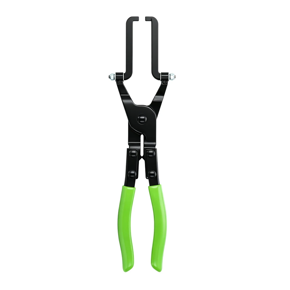 180° Adjustable Fuel Line Quick Coupling Pliers 5 VT20354 long reach hose clamp pliers with green handles for automotive hose clamp service