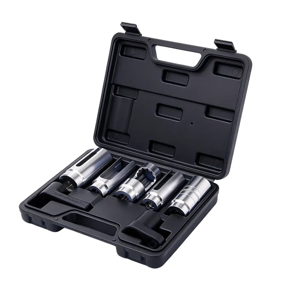 Conjunto de 7 peças de chaves de soquete para sensores de oxigénio e de pressão do óleo 2 Conjunto de chaves de remoção de injetores a diesel VT01042B, com chaves de fenda e perfis especializados para a manutenção de injetores de combustível.