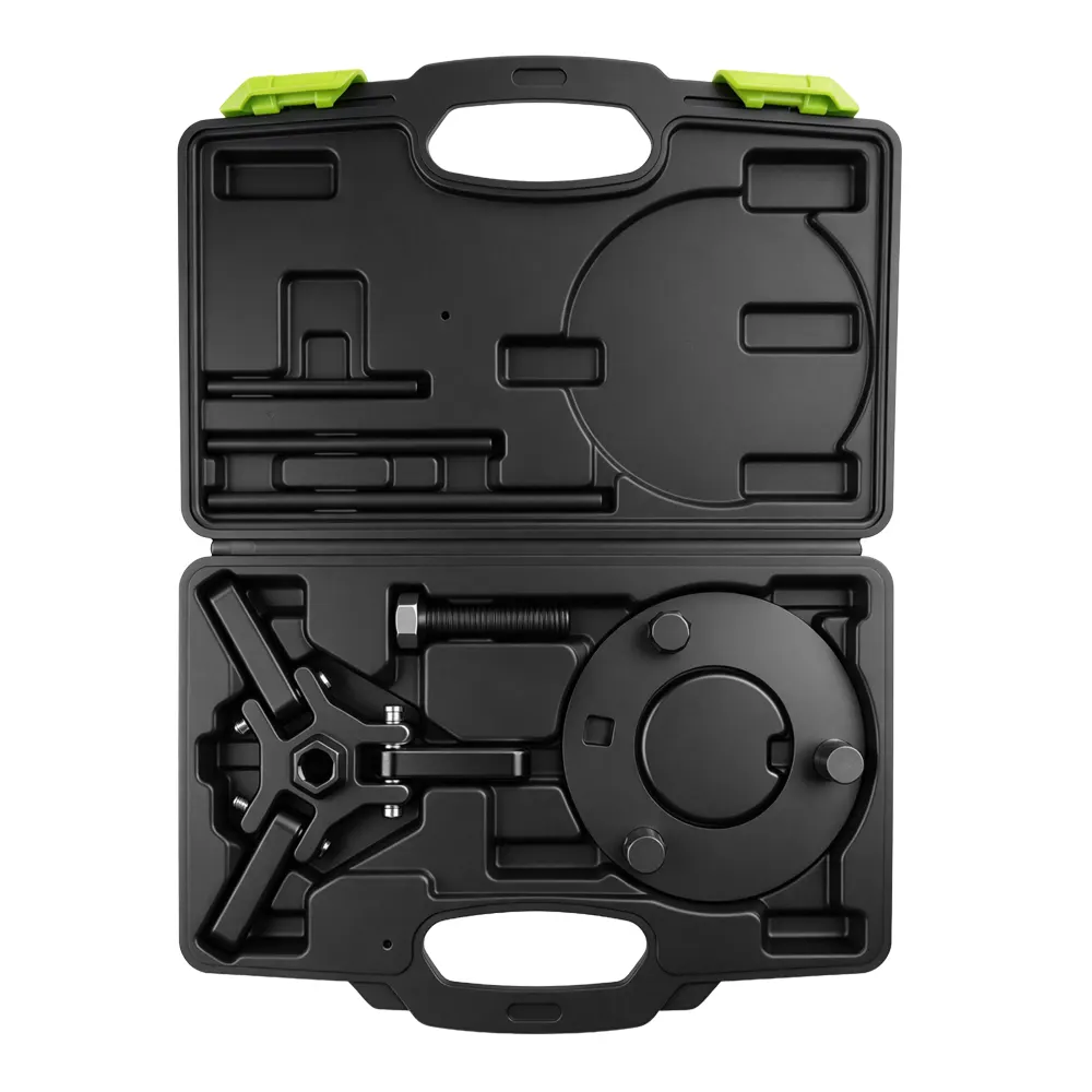 Juego de herramientas para desmontar el equilibrador armónico de GM, Chrysler, Hyundai y Mazda 3 VT01597B: Juego de herramientas para extraer poleas del equilibrador armónico, destinado a desmontar poleas del cigüeñal y equilibradores armónicos en determinados modelos de Mazda, Hyundai, GM y Chrysler.