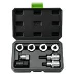 VT01621D 8PC brake caliper special socket set with multiple slotted sockets and service bits for professional brake caliper repair.