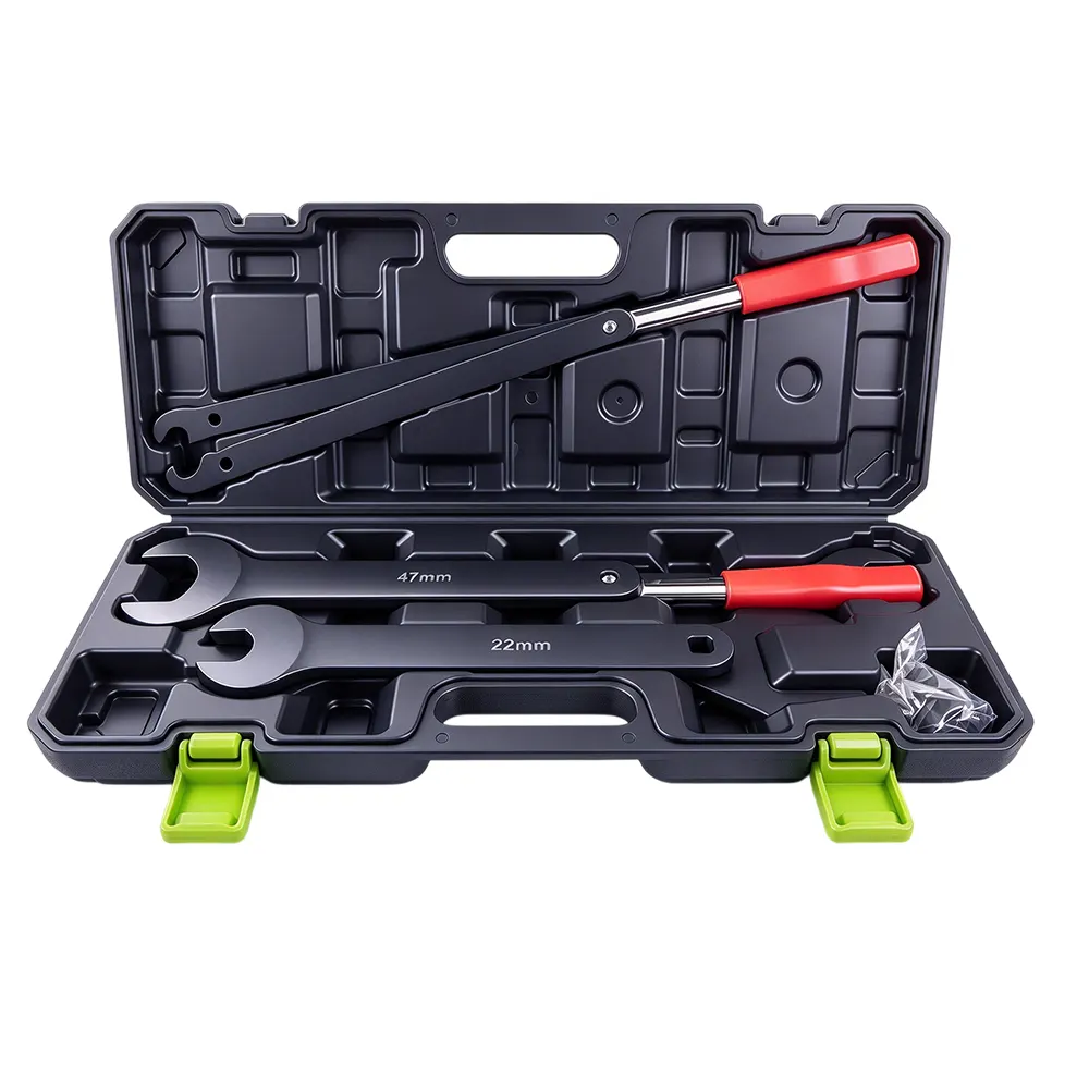 Universal Fan Clutch Removal and Installation Tool Kit 1 VT01644C Fan clutch wrench and holding tool set featuring 22mm and 47mm wrenches and long-handled tools for cooling fan removal.