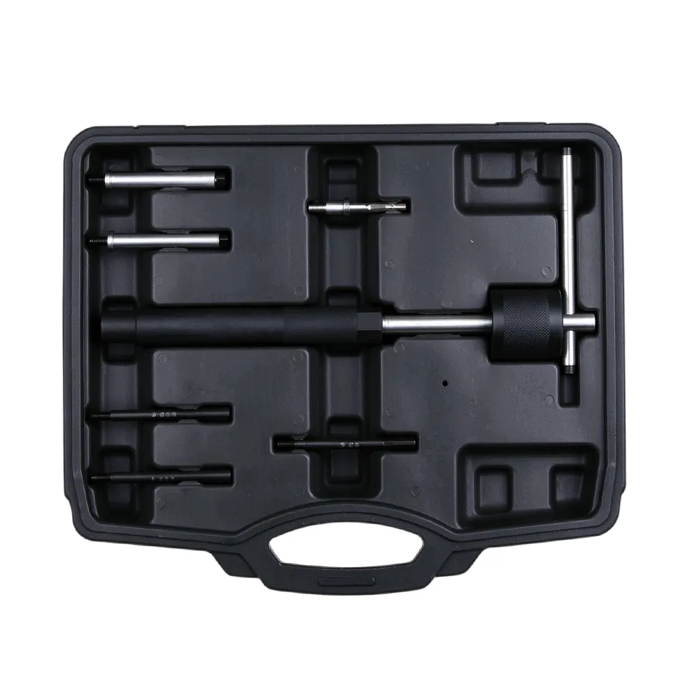 VT01790 Kit d'outils d'extraction à marteau coulissant avec adaptateurs filetés et accessoires d'extraction pour le démontage de composants automobiles.
