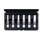 VT01794 Conjunto de 6 chaves de bujão flexíveis com articulações giratórias e corpos de chave alongados para aceder a bujões embutidos.