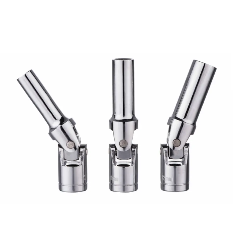 3PC 8–12mm 3/8-Inch Drive Glow Plug Socket Set 5 VT01800 3PC universal joint spark plug socket set with swivel heads for removing and installing spark plugs in restricted engine spaces.
