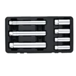 VT01923: Juego de 7 llaves de bujías de 3/8 pulgadas con llaves alargadas para la extracción e instalación de bujías de automóviles.