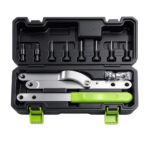 VT01993D Universal camshaft pulley holding tool set with adjustable holding arms and interchangeable pins for pulley and sprocket service.