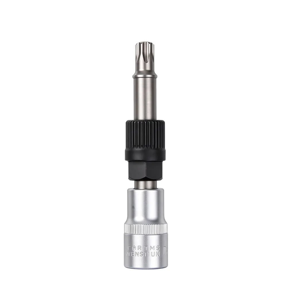 Llave de vaso para polea de rueda libre de alternador de 33 dientes, tamaño 4 VT13876: Herramienta para desmontar la polea de rueda libre del alternador, con accionamiento estriado y adaptador de llave de vaso, para el mantenimiento de conjuntos de poleas de alternador compatibles.