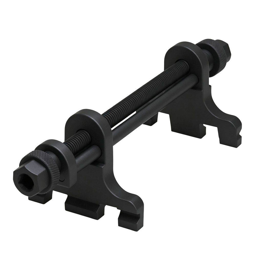 VT17555 Outil universel de compression des pistons d'étrier de frein, doté d'un mécanisme de réglage fileté et de supports permettant de rétracter les pistons de frein.