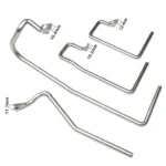 VT17559E 4PC brake spring tool set featuring four bent and offset tools with different tip widths for drum brake spring servicing.