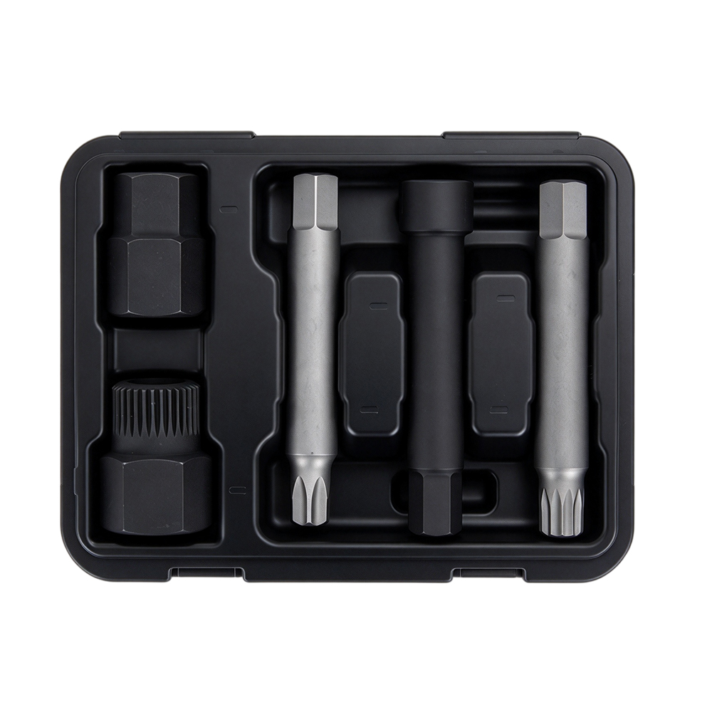 5PC Alternator Decoupler Pulley Service Kit 6 VT17914 5PC alternator decoupler pulley tool kit for removal and installation of alternator freewheel and overrunning pulleys.