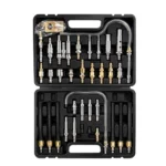 VT18027 Kit de adaptador universal para troca automática de óleo da caixa de velocidades, com vários encaixes e conectores para a manutenção do fluido da caixa de velocidades.