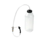 VT18077E Entlüftungsflasche für Bremsflüssigkeit mit transparentem Schlauch, Auffangbehälter und Ventilbaugruppe zum Auffangen von Bremsflüssigkeit beim Entlüften von Hydraulikbremsen.