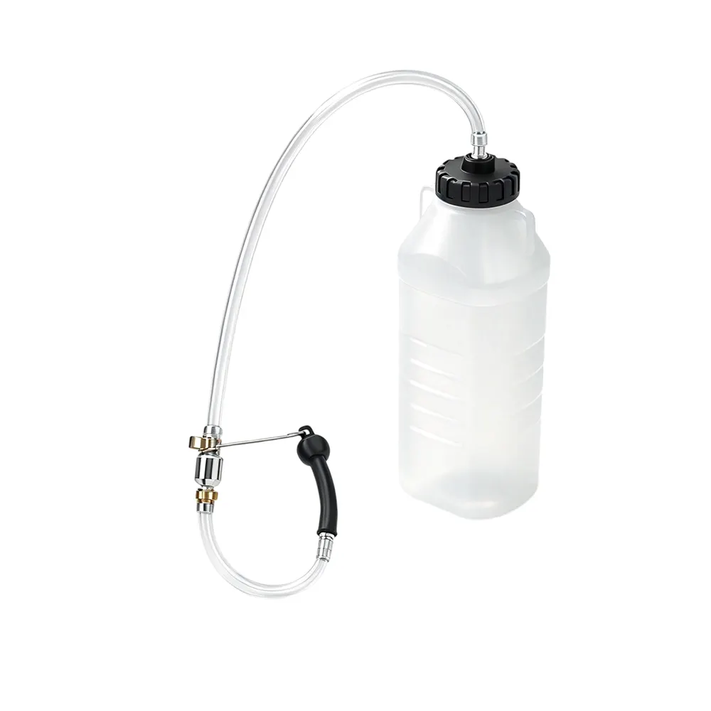 1-Liter-Satz mit Auffangflasche zum Entlüften der Bremsanlage 1 VT18077E Entlüftungsflasche für Bremsflüssigkeit mit transparentem Schlauch, Auffangbehälter und Ventilbaugruppe zum Auffangen von Bremsflüssigkeit beim Entlüften von Hydraulikbremsen.