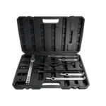 VT18880D : Kit d'outils d'extraction universel comprenant plusieurs bras d'extraction, une traverse et des vis de serrage filetées pour le démontage de composants automobiles.