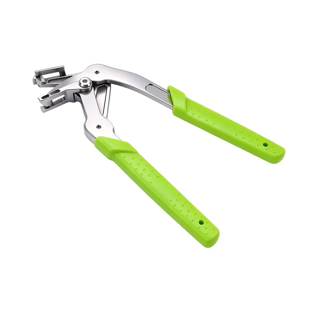 Automotive Trim Fastener Removal Pliers 5 VT20732 Automotive hose clamp pliers with metal jaws and ergonomic green handles for gripping and servicing compatible hose clamps in vehicle cooling and hose systems.