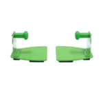 VT20905 2PC automotive work support stand set with green metal bases, upright brackets and protective support rollers for workshop use.