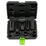 VTN1086 Oxygen sensor and injector socket tool set with slotted deep sockets and specialty wrench adapters for servicing automotive sensors and injectors.
